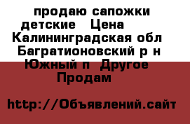 продаю сапожки детские › Цена ­ 500 - Калининградская обл., Багратионовский р-н, Южный п. Другое » Продам   